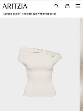 Aritzia Off-Shoulder Twist Camisole in Ivory size M
